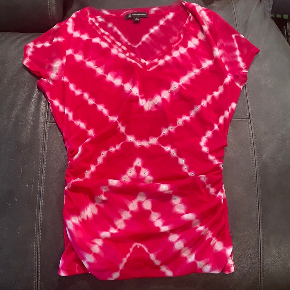 International Concepts fuchsia tye-dyed blouse. Extra Large.